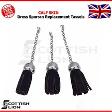 Scottish Dress Sporran Replacement Tassels Black Calf Skin Sporran's Tassel