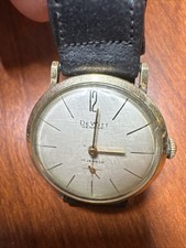 Vintage DeWitt 17 Jewel Mens Wrist Watch Geneve Switzerland 10k GF Read 32mm