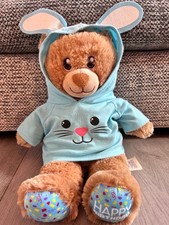 Build A Bear Happy Birthday Bear with Blue Bunny Outfit