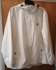 Lyle and Scott Hooded Jacket Windbreaker 2XL in Cream - Good Condition