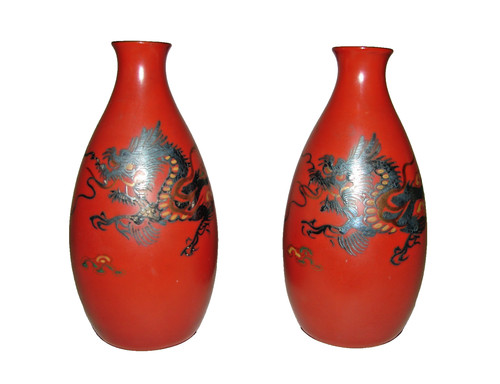 Pair antique japanese kutani - antique,