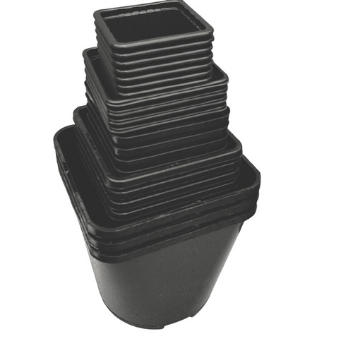 Square plastic plant pots - square,
