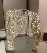 Gold Bolero Sequin Shrug Crop