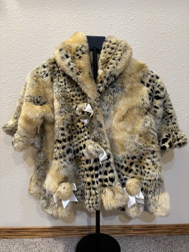 Girls faux fur leopard print - leopard,