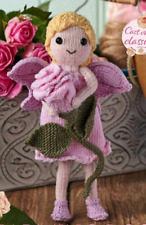 Knitting pattern copy Summer fairy Rose flower toy 9 inches tall 4ply  352