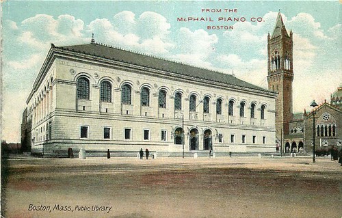 Postcard public library - public,