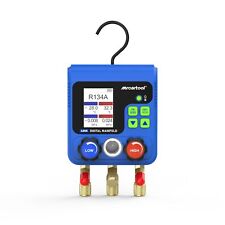 Digital Manifold Gauge HVAC Refrigeration Vacuum Pressure Temp Tester Dual Port