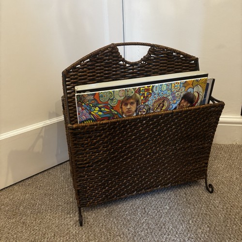 Vintage wicker magazine - magazine, rack