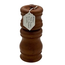 Vintage MCM Nissen Wood Teak Pepper Mill Peugeot Grinder 6" Hand Turned