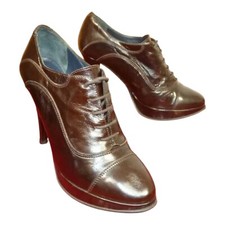 Caparrini Firenze Womens Brown Soft Italian Leather High Heel Shoes Uk 4 Eu 37 