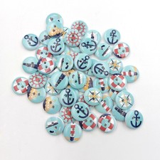 50 Pcs Marine Buttons Seaside