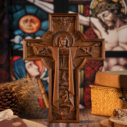 Inch wooden cross jesus - 10,