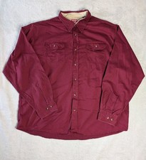 Wrangler Shirt Men’s 2XL Maroon Red Long Sleeve Button Up Western Casual Top