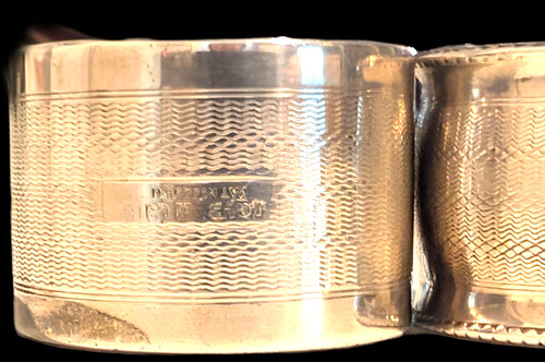 1930 silver napkin rings - napkin,