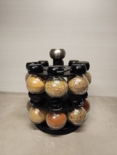 U8 Olde Thompson 16-Jar Labeled Orbit Spice Rack Jars & Rack Bt51