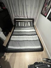 Italian designer faux black leather bed frame