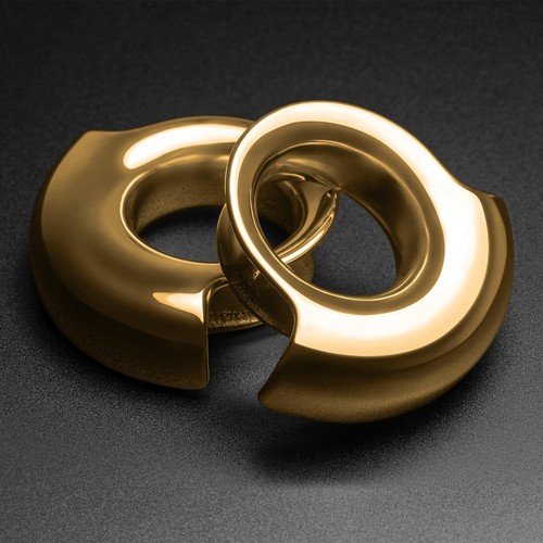 Lobe cuff gold pvd - gold,