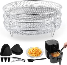 3 Layer Air Fryer Rack,Stainless Steel Air Fryer Basket,Cooling Racks for Baking