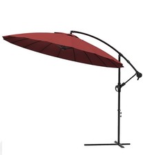 3m Cantilever Parasol – Banana Style Garden Umbrella (Red)