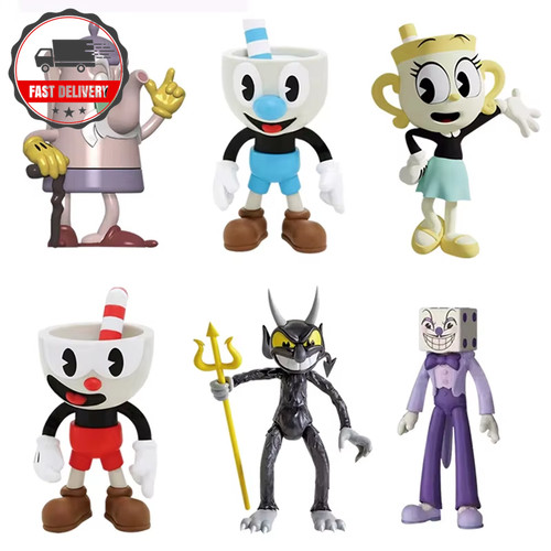 10cm 6pcs lot - cuphead, mugman