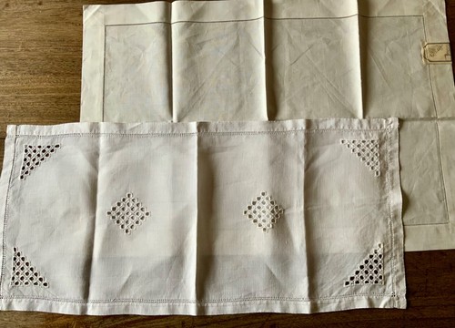 Vintage linen tray - vintage,