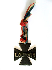 WW1 BRITISH MADE GERMAN KULTUR IRON CROSS PROPAGANDA MEDAL LOUVAIN