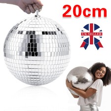 20cm Mirror Disco Ball Hanging Glitter Ball For DJ Dance Party Parties Silver Y