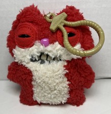 Fuggler KeyRing Sketchy Squirrel V2 Red Fuzzy Plush Funny Ugly Monster 