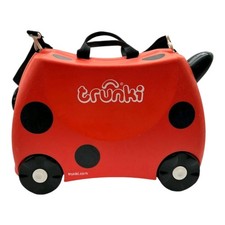 Trunki Ladybird Ride-On Suitcase Kids Travel Luggage Toddler Ride On Red Black
