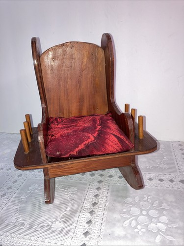 Vtg handcrafted wood rocking - vtg,