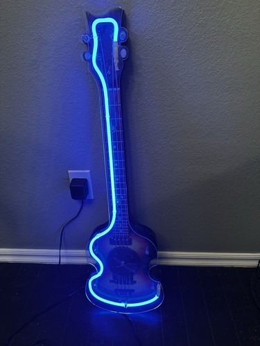 Neon sign guitar bass - 33",