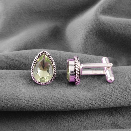 Sterling silver green amethyst - silver,