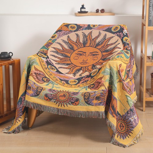 Boho throw blanket reversible - throw, blanket,