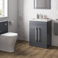 Grey Gloss Freestanding Vanity