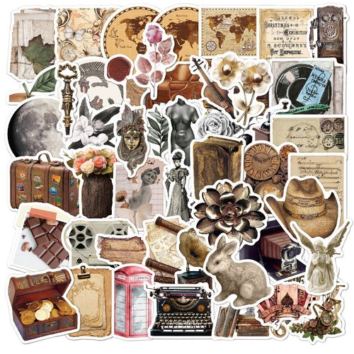 50pcs vintage stickers for - vintage,