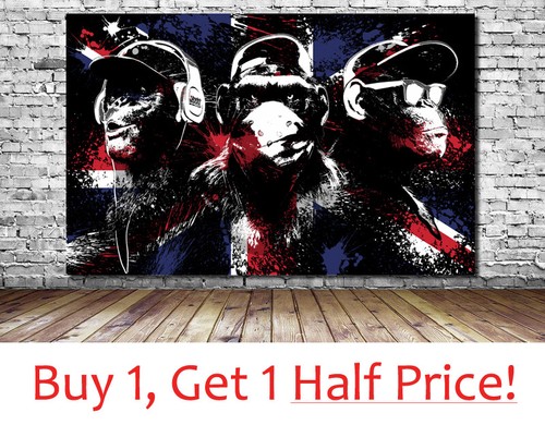 Wise swag monkeys canvas - monkeys, :