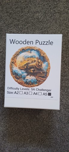 Train wooden puzzle a5 - wooden, puzzle.