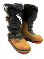 Kids trial motocross boots motorbike leather brown Wulfsport youth EUR 29 UK 11