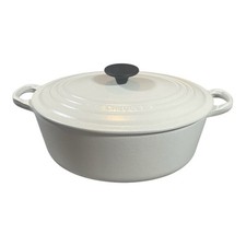 Le Creuset Oval Casserole Dish Dutch Oven Cast Iron White 29
