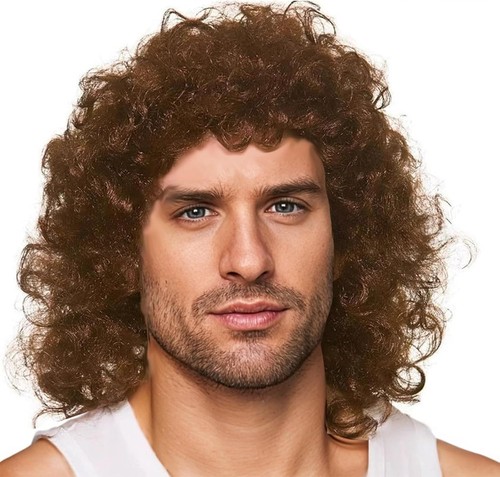 Cowaniee brown curly wig - brown, for