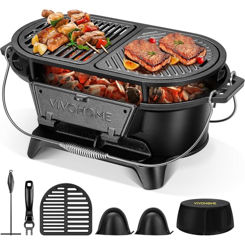 Cast iron grill - cast, w/