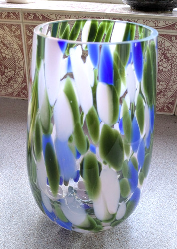 Confetti glass vase - confetti, vase/hurricane