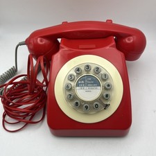 Wild And Wolf Retro Red telephone push button  746 Untested