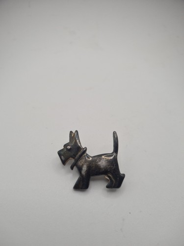 Silver tone scotty dog - tone,