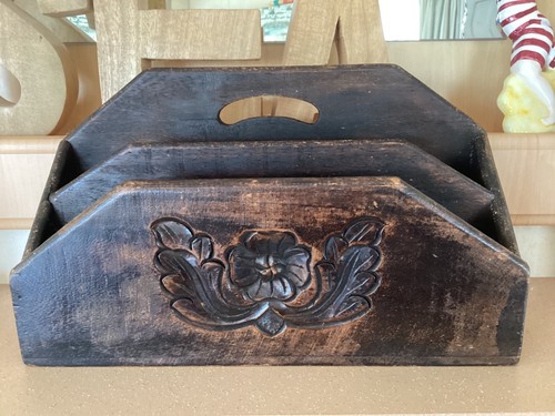 Vintage wooden letter rack - vintage,