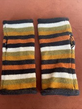 Gudrun Sjoden Vega Black Striped Fingerless Gloves - One Size - Never Worn