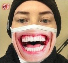 3D Print Halloween Adult Funny Face Mask Protective Covering Washable Reusable