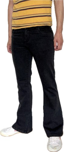 Mens retro black denim bootcut - mens,