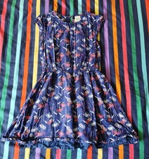 YUMI Girls Blue Dress with Flower Design Size 9/10 (140cm)