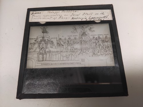 Vtg glass lantern slide 82mm - vtg, x